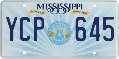 MS license plate YCP645