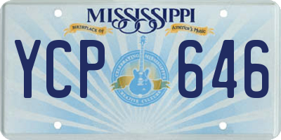 MS license plate YCP646