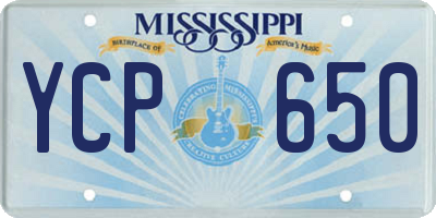 MS license plate YCP650