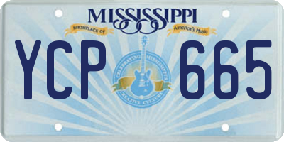 MS license plate YCP665