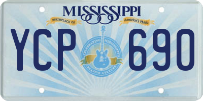MS license plate YCP690