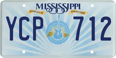 MS license plate YCP712