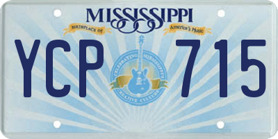 MS license plate YCP715