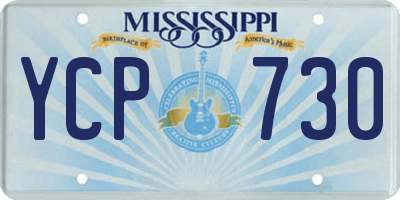 MS license plate YCP730