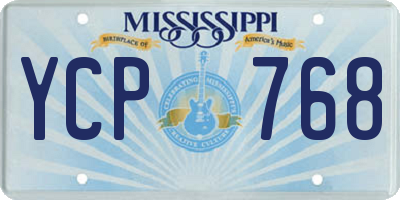 MS license plate YCP768