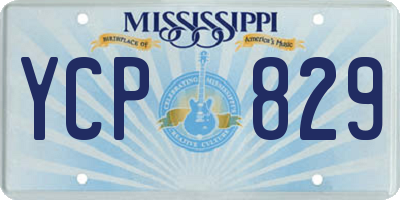 MS license plate YCP829
