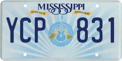 MS license plate YCP831