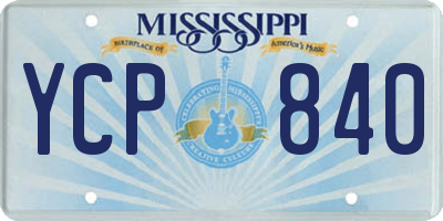 MS license plate YCP840