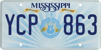 MS license plate YCP863