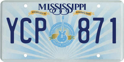 MS license plate YCP871