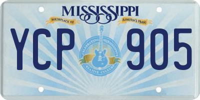 MS license plate YCP905