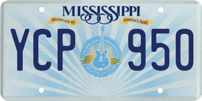 MS license plate YCP950