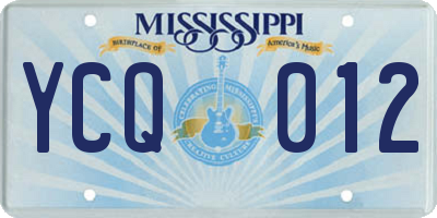 MS license plate YCQ012