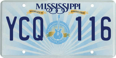 MS license plate YCQ116
