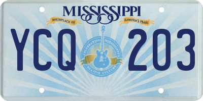 MS license plate YCQ203