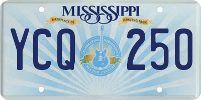 MS license plate YCQ250