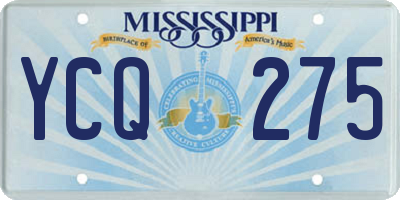 MS license plate YCQ275