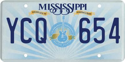 MS license plate YCQ654
