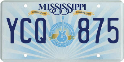 MS license plate YCQ875