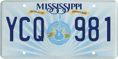 MS license plate YCQ981