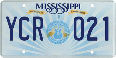 MS license plate YCR021