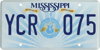 MS license plate YCR075