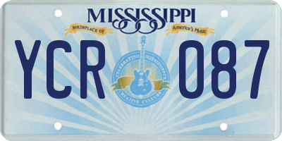 MS license plate YCR087