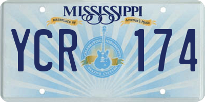 MS license plate YCR174
