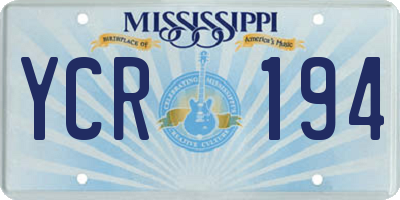 MS license plate YCR194