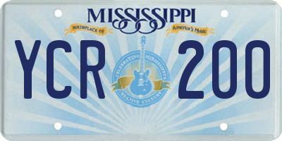 MS license plate YCR200