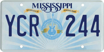 MS license plate YCR244