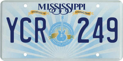 MS license plate YCR249