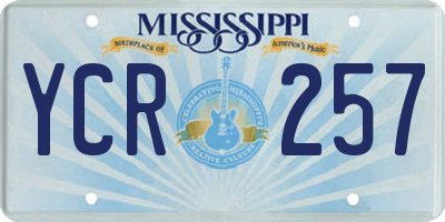 MS license plate YCR257