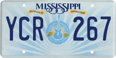 MS license plate YCR267