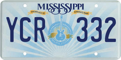 MS license plate YCR332