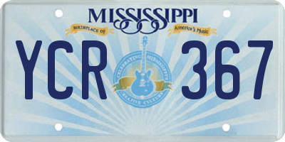 MS license plate YCR367