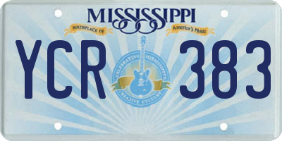 MS license plate YCR383