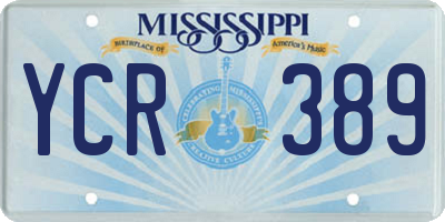 MS license plate YCR389