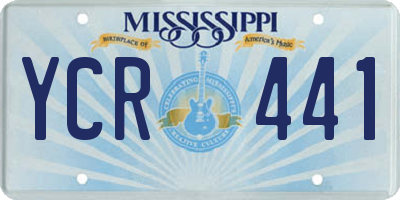 MS license plate YCR441