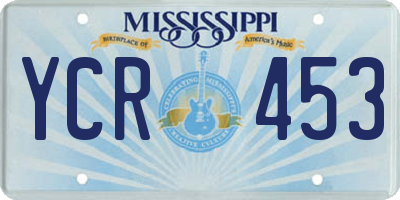 MS license plate YCR453