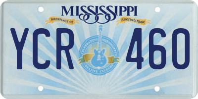 MS license plate YCR460