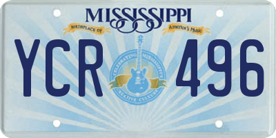 MS license plate YCR496