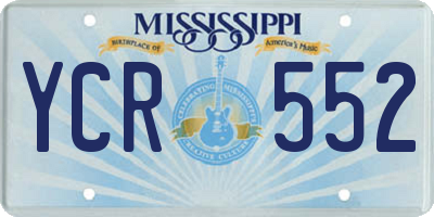 MS license plate YCR552