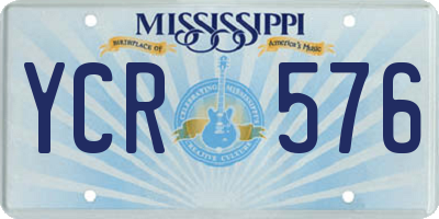 MS license plate YCR576