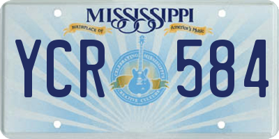 MS license plate YCR584