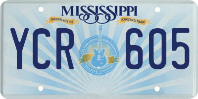 MS license plate YCR605
