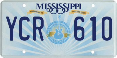 MS license plate YCR610