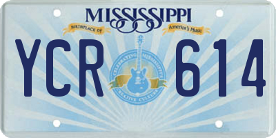 MS license plate YCR614