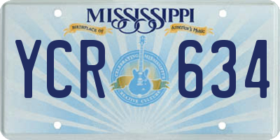 MS license plate YCR634
