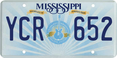 MS license plate YCR652